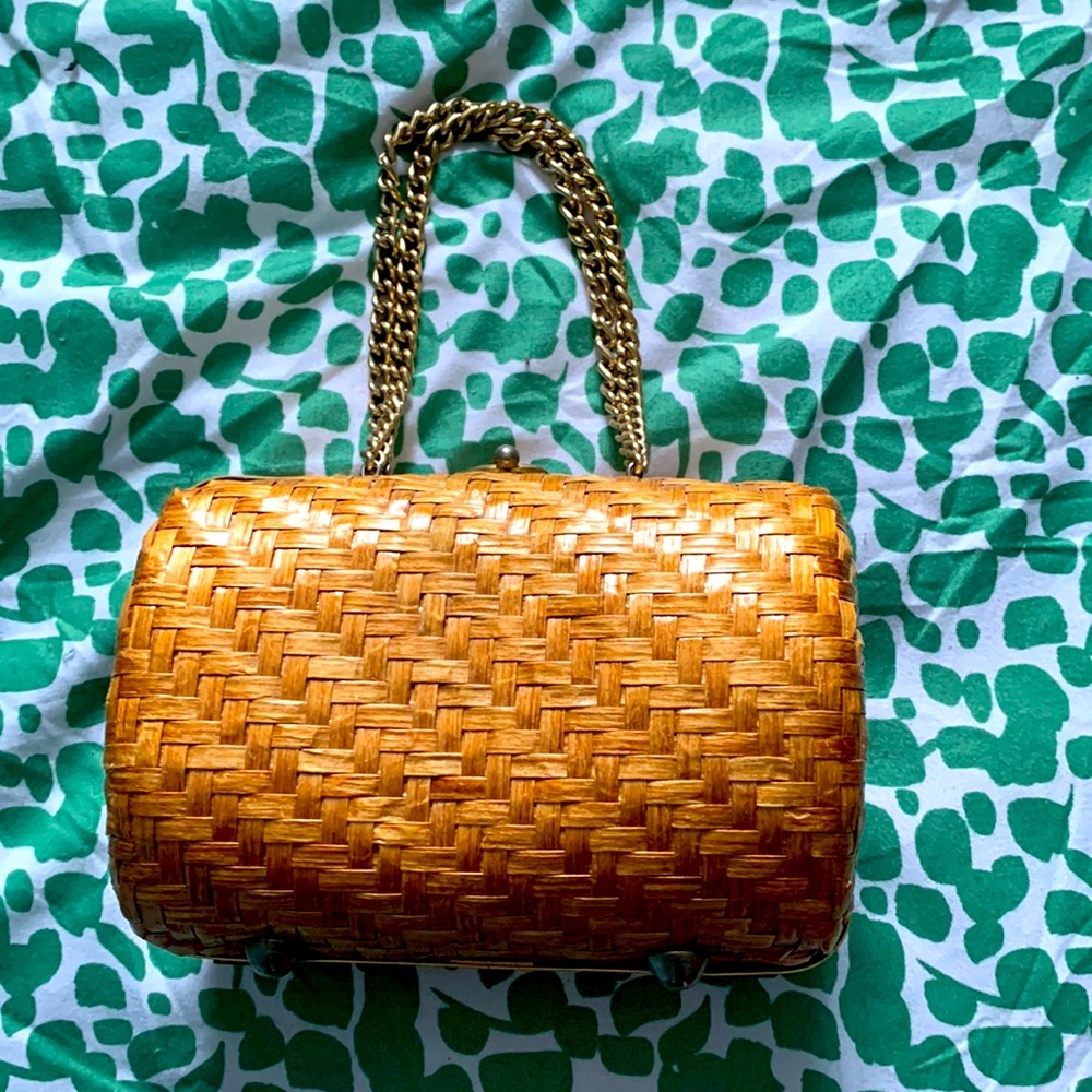 Vintage wicker handbag styled By Artel